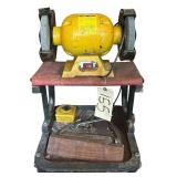 HARBOR FREIGHT ROLLING SHOP SEAT, 8" ELECTRIC BENCH GRINDER - WORKING