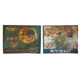 2 VINTAGE METAL AMERICANA ADVERTISING SIGNS APPROX. 12.5" X 16": UNCLE REMUS SYRUP, HENDLER