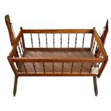 VINTAGE SOLID WOOD BABY CRADLE