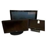 3 TELEVISIONS (UNTESTED): 1 EMERSON, 2 SMALLER SANYO; COMPUTER MONITOR (UNTESTED)