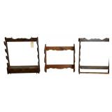 3 WOODEN GUN DISPLAY RACKS