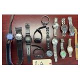 APPROX. 14 MEN’S WATCHES OF VARIOUS TYPES AND BRANDS - AS-FOUND