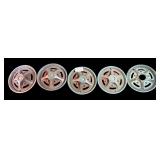 4 VINTAGE FORD MOTOR COMPANY HUBCAPS, 1 OTHER HUBCAP