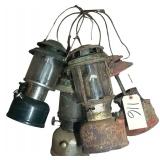 COLEMAN LANTERN, 3 OTHER LANTERNS AS-FOUND (2 W/ GLASS GLOBES)