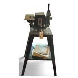 FOLEY BELSAW SHARP-ALL MULTI-DUTY SHARPENING MACHINE ON METAL SHOP STAND - WORKING