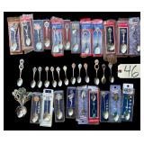 ASSORTED SOUVENIR SPOON COLLECTION TO INCLUDE NEW MEXICO, FLORIDA, ARIZONA, KENTUCKY, MISSISSIPPI, KANSAS, LAS VEGAS, ETC.