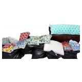LOT OF DECORATIVE PILLOWS AND TABLECLOTHS
