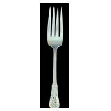 LARGE WALLACE ROSE POINT STERLING SILVER SERVING/MEAT FORK, APPROX. 2.20 TROY OZ., 68.5 GRAMS