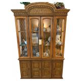WOODEN CHINA HUTCH W/ 3 SHELVES OVER 2 DOORS - APPROX. 76.5” TALL X 48” WIDE X 14” DEEP - CONTENTS NOT INCLUDED