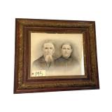 VICTORIAN-ERA FRAMED PORTRAIT - APPROX. 25” X 30” OVERALL