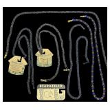 VINTAGE BEADAZZLED BEADED LANYARDS, HANDMADE IN AFRICA, 5 TOTAL