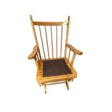 VINTAGE SOLID WOOD GLIDER ROCKER