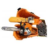 STIHL MS250C GAS POWERED CHAINSAW W/ HARD PLASTIC CASE AND EXTRA CHAIN