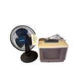 VINTAGE GENERAL ELECTRIC SPACEMAKER TELEVISION, PELONIS OSCILLATING ELECTRIC FAN