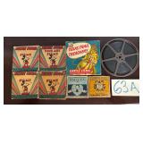 8X 8MM FILMS, UNTESTED/AS-FOUND: 4 WALT DISNEY- 1409-B “MICKEY IN HURDLES AND HAZARDS”, 1413-B “SIX SHOOTER MICKEY”, 1451-B “DONALD DUCK IN SUPER SERVICE”, 1411-B “MICKEY THE DIZZY PILOT