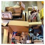 ASSORTED AUTOMOTIVE PARTS, OIL DISPENSERS, GASKETS, VINTAGE DEALER LIST PARTS BOOKS