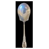 LARGE WALLACE ROSE POINT STERLING SILVER SERVING SPOON, APPROX. 3.16 TROY OZ., 98.2 GRAMS