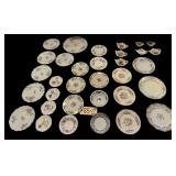 NICE ASSORTMENT OF DECORATIVE CHINA PLATES, BOWLS, AND SPOON RESTS TO INCLUDE: NORITAKE, LIMOGES FRANCE, HAVILAND FRANCE, HOMER LAUGHLIN, CROWNFORD, MADE IN ITALY FINE BONE CHINA, BARONET THE CARMEN M