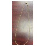 18K GOLD NECKLACE, MARKED 800, WEIGHS APPROX. 3.17 GRAMS. VERIFIED 18K BY LOCAL JEWELER.
