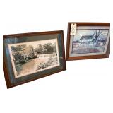 PENCIL SIGNED JOHNNY JOHNSON #44/350 “PIGEON FORGE” FRAMED AND MATTED FARMHOUSE SCENE PRINT DATED MARCH 1980 APPROX. 20.25” X 26” OVERALL, FRAMED AND MATTED FARMHOUSE SCENE BY RUNULPH BYE APPR
