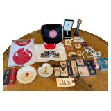 1982 WORLD’S FAIR KNOXVILLE, TN MEMORABILIA: ASH TRAYS, THIMBLES, COLLECTORS’ SPOONS, COLLECTORS’ BELLS, KEYCHAINS, TEE SHIRT, HAT, SHOELACES, FROST CUTLERY KNIFE, TICKET, “EGYPT” PIN, ETC.