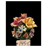 VINTAGE CAPODIMONTE PORCELAIN FLORAL CENTERPIECE