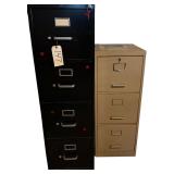 HON METAL 4-DRAWER FILE CABINET W/ KEYS, 3-DRAWER METAL FILE CABINET W/ KEY