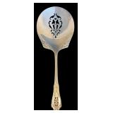 WALLACE ROSE POINT PIERCED STERLING SILVER TOMATO SERVING SPOON, APPROX. 2.25 TROY OZ., 70 GRAMS