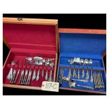 2 BOXES OF ONEIDA DISTINCTION DELUXE FLATWARE: FORKS, SPOONS, KNIVES, SERVING PIECES, SEAFOOD FORKS