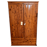 CEDAR 2-DOOR CHIFFOROBE W/ KEYS - APPROX. 69.25” TALL X 39.25” WIDE X 29” DEEP