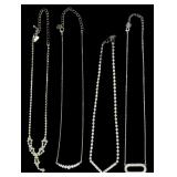 4 VINTAGE COSTUME JEWELRY NECKLACES, WITH VARIOUS TYPE STONES
