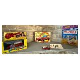 4 “THE MONKEES” TOY CARS (3 IN ORIGINAL PACKAGING TO INCLUDE 1:25 SCALE MODEL), STUFFED MONKEY W/ “THE MONKEES” TEE SHIRT