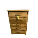 WOODEN 5-DRAWER CHEST - APPROX. 49.25” TALL X 31.25” WIDE X 16” DEEP- MATCHES LOTS #17, #19, & #20