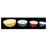 SET OF 4 PYREX PRIMARY COLOR NESTING MIXING BOWLS