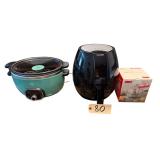 FRENCH MAY AIR FRYER (INCLUDED BUT NOT PICTURED), GREEN LIFE SLOW COOKER, DASH RAPID EGG COOKER