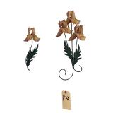 2 METAL IRIS WALL HANGING DECORATIONS