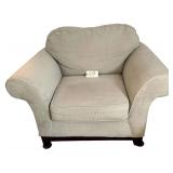 OVERSIZED CHAIR W/ GREEN UPHOLSTERY