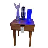 1-DRAWER WOODEN SIDE TABLE, RECHARGEABLE ANGELIC LIGHT, OTHER RECHARGEABLE LIGHT