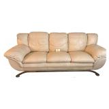 FAUX LEATHER SOFA - APPROX. 90” FROM OUTER ARM TO OUTER ARM - MATCHES LOT #100