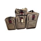 OLEG CASSINI MATCHING LUGGAGE SET: 3 SUITCASES AND TRAVEL BAG