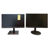 2 LENOVO THINKVISION MONITORS: 1 MODEL T24I-10, 1 MODEL T24V-20