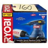 RYOBI RS280VS 5" VARIABLE SPEED RANDOM ORBIT SANDER (USED) W/ ORIGINAL BOX