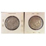TWO UNITED STATES BUFFALO / INDIAN HEAD NICKELS, BOTH 1937 WITH GOOD LEGIBLE DATES