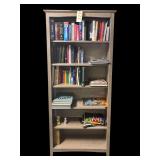 BOOKCASE W/ ASSORTMENT OF BOOKS TO INCLUDE MEDICINAL, BIBLICAL, SELF-HELP, ETC.