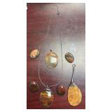 SEMI PRECIOUS STONE JEWELRY SET, STERLING SILVER NECKLACE W BLOODSTONE PENDANT AND EARRINGS, OTHER PENDANT AND EARRINGS, PENDANT.