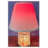 HEAVY BRASS AND GLASS BASE 2-WAY ELECTRIC LAMP - WORKING