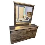 WOODEN 6-DRAWER DRESSER - APPROX. 32.5” TALL X 57.5” WIDE X 16” DEEP - MATCHES LOTS #18, #19, & #20