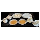 10 PIECES OF W. DALTON IMPERIAL CHINA 5303 SEVILLE: 2 SUPPER PLATES, 2 DESSERT PLATES, CREAM AND SUGAR, 2 CUPS, 2 SAUCERS