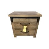 WOODEN 2-DRAWER NIGHT STAND - APPROX. 24” TALL X 23.75” WIDE X 16” DEEP - MATCHES LOTS #17, #18, & #20