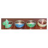 4 925 STERLING SILVER RINGS, SIZES 7, 8 1/2, 8 1/2, AND 9. TOTAL WEIGHT IS APPROX. 18.76 GRAMS